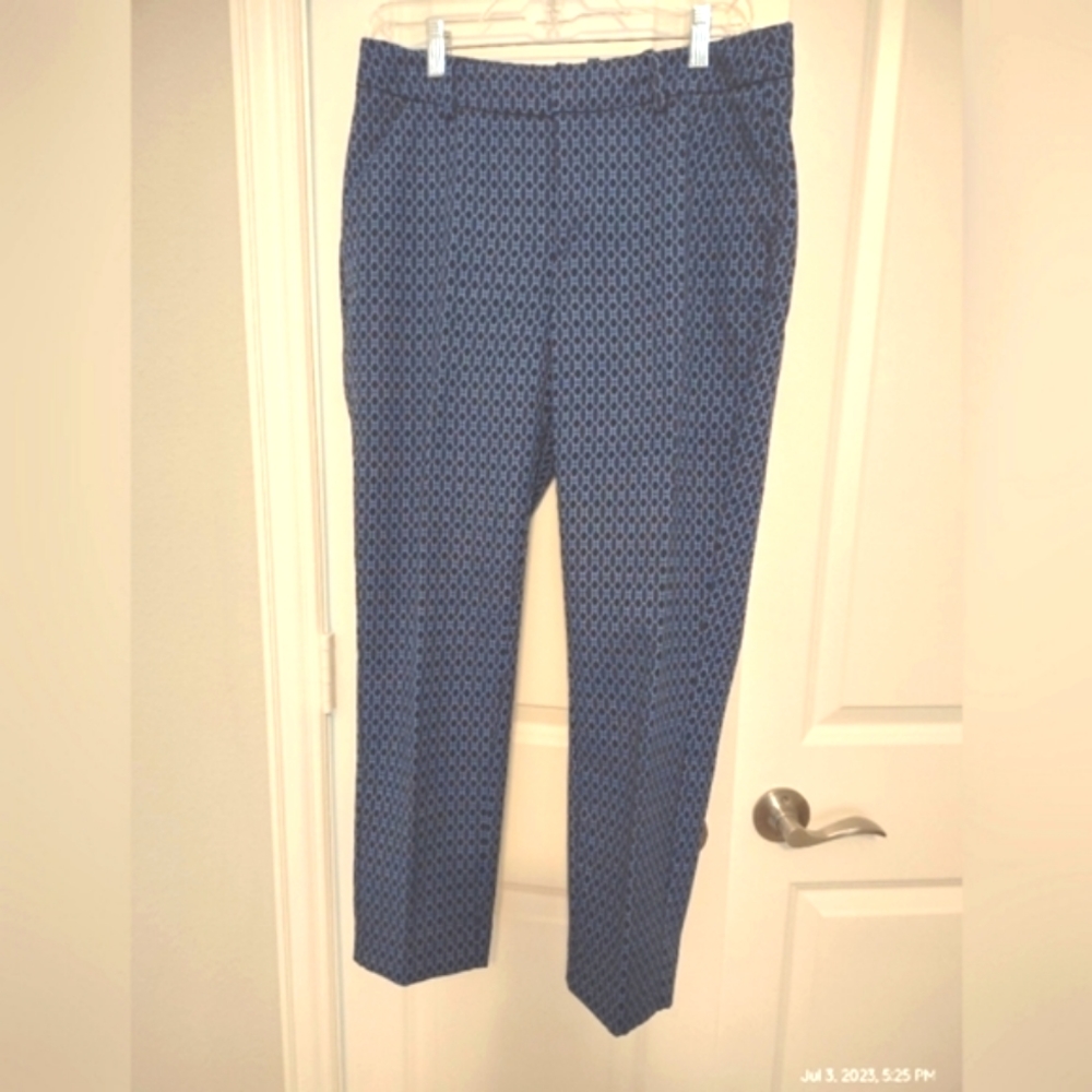 Ladies Blue Print Pant, Size 8